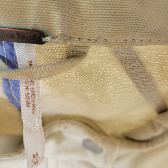 Womens Free People Seize The Day Button Zip-up Khaki Military Jacket Army M Boho - Picture 6 of 11